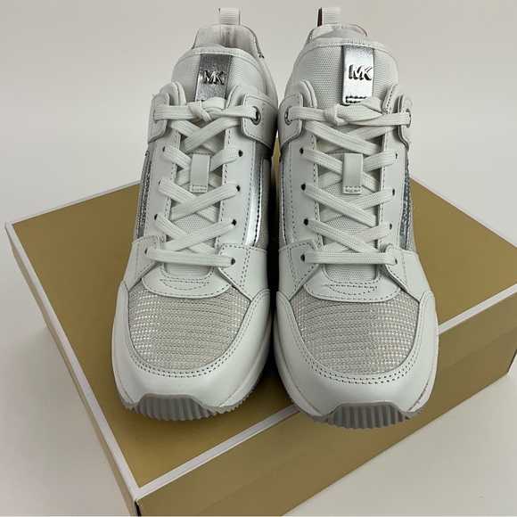 Michael Kors Women’s Georgie Trainer Glitter Chain Mesh New In Box - Picture 8 of 11